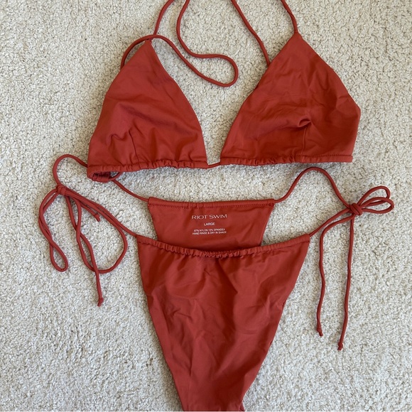 NWOT SET RIOT SWIM AMBER:  BIXI  BIKINI TOP (M), BOTTOM (L) - Picture 3 of 6